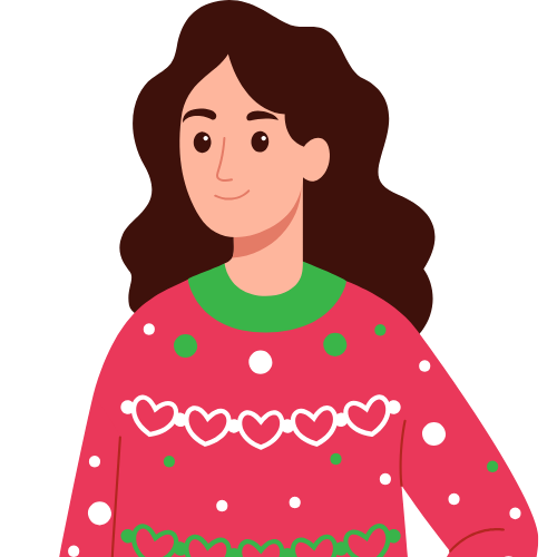 Woman wearing a daggy jumper