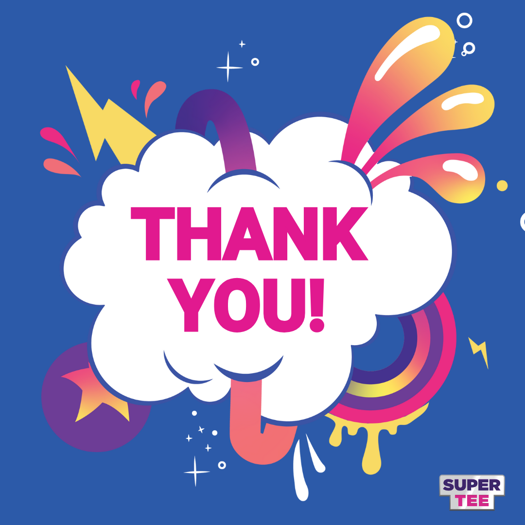 Social Tile: Thank You - blue