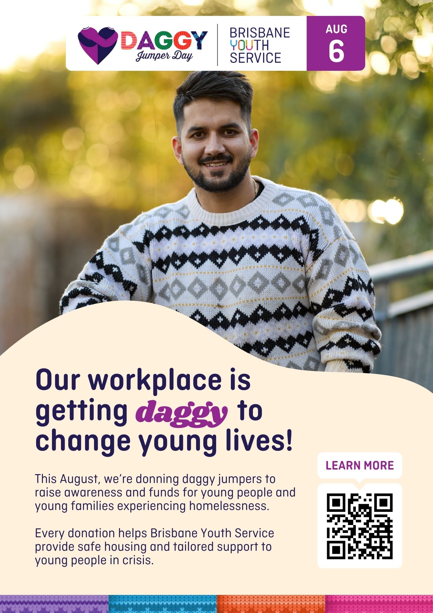 Our workplace is getting daggy to change young lives poster
