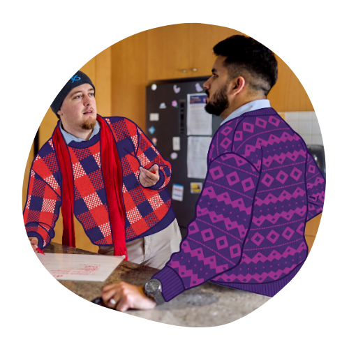 Young person talks to youth worker about housing