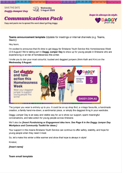 Workplace and community communications pack