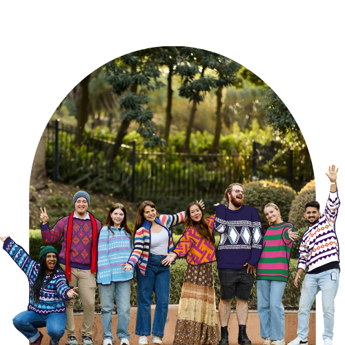 A team of people in daggy jumpers
