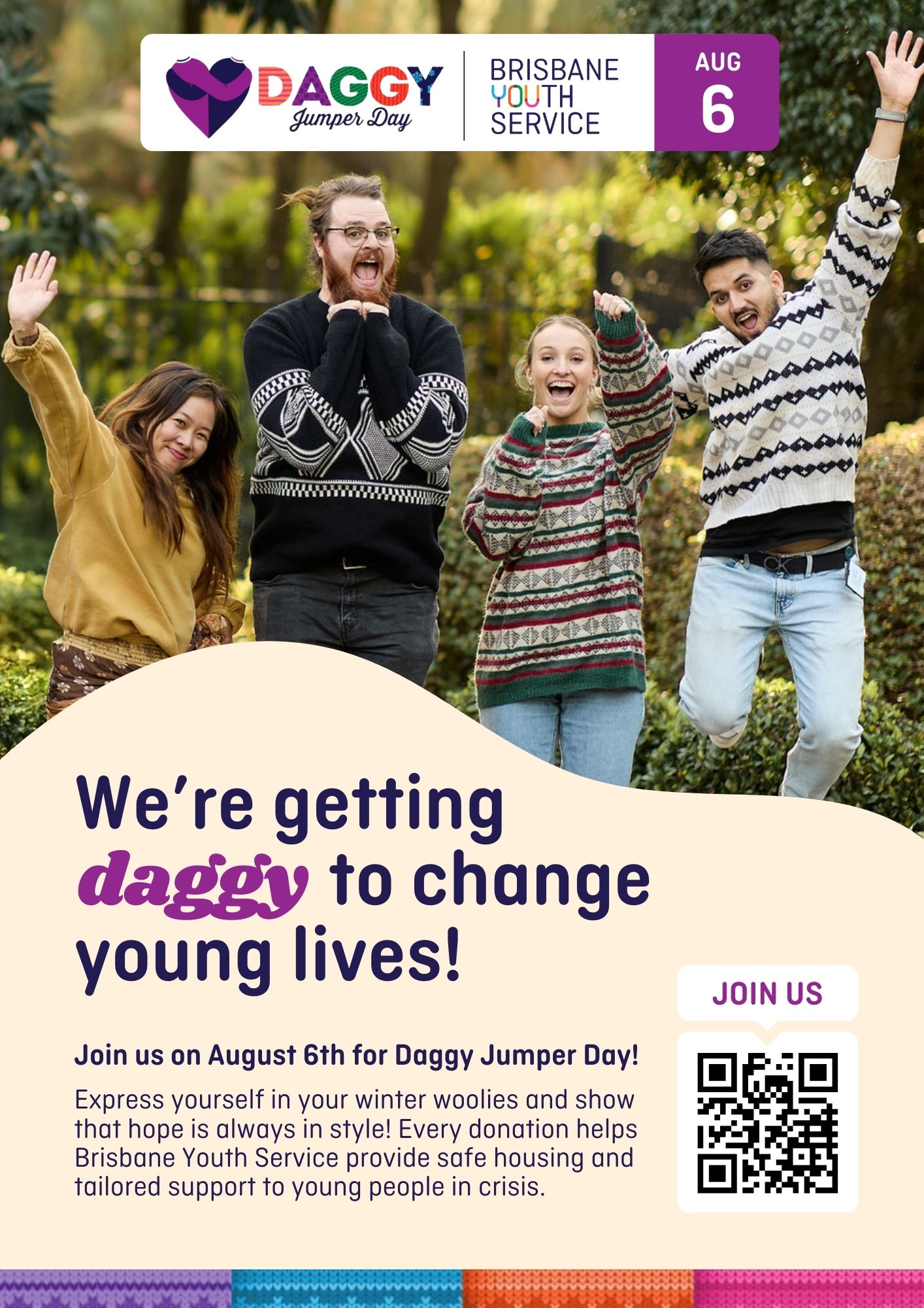 We're getting daggy to change young lives poster